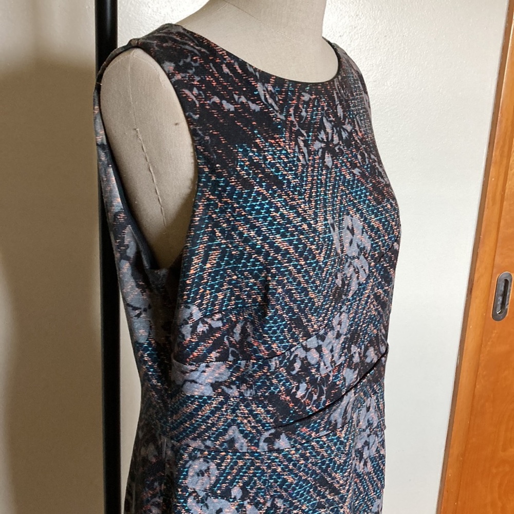 Antonio Melani supersoft black floral dress w/side slit & back zipper size 12